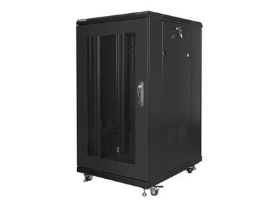 Rack cabinet 19" free-standing 22U/600x800 (flat pack) with mesh door, FF01-6822-23B, Black