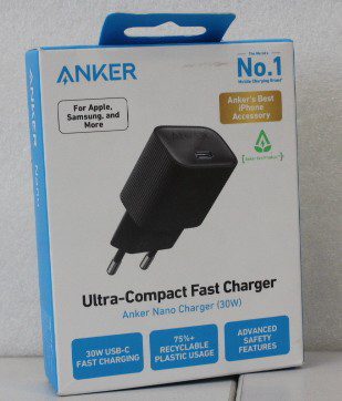Anker 511 Nano 4 Wall Charger 30W 1C, Black, SALE OUT. Anker 511 Nano 4 Wall Charger 30W 1C, A2337G11, USB-C, DEMO