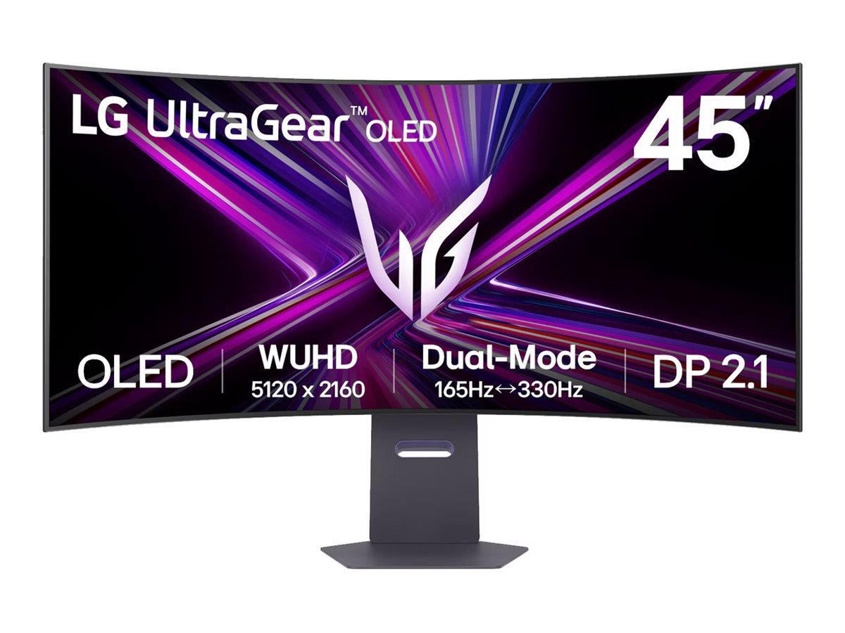 45GX950A-B, 45 ", OLED, 21:9, 165 Hz, 0.03 ms, 5120 x 2160 pixels, 275 cd/m², HDMI ports quantity 2, Black