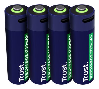 BATTERY RECH. LI-ION AA 1.5V/1700MAH USB-C 4P 25631 TRUST
