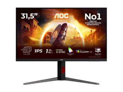 AOC U32G4U, 32 ", Fast IPS, UHD, 16:9, 160 Hz, 1 ms, 3840 x 2160 pixels, 450 cd/m², HDMI ports quantity 2, Black