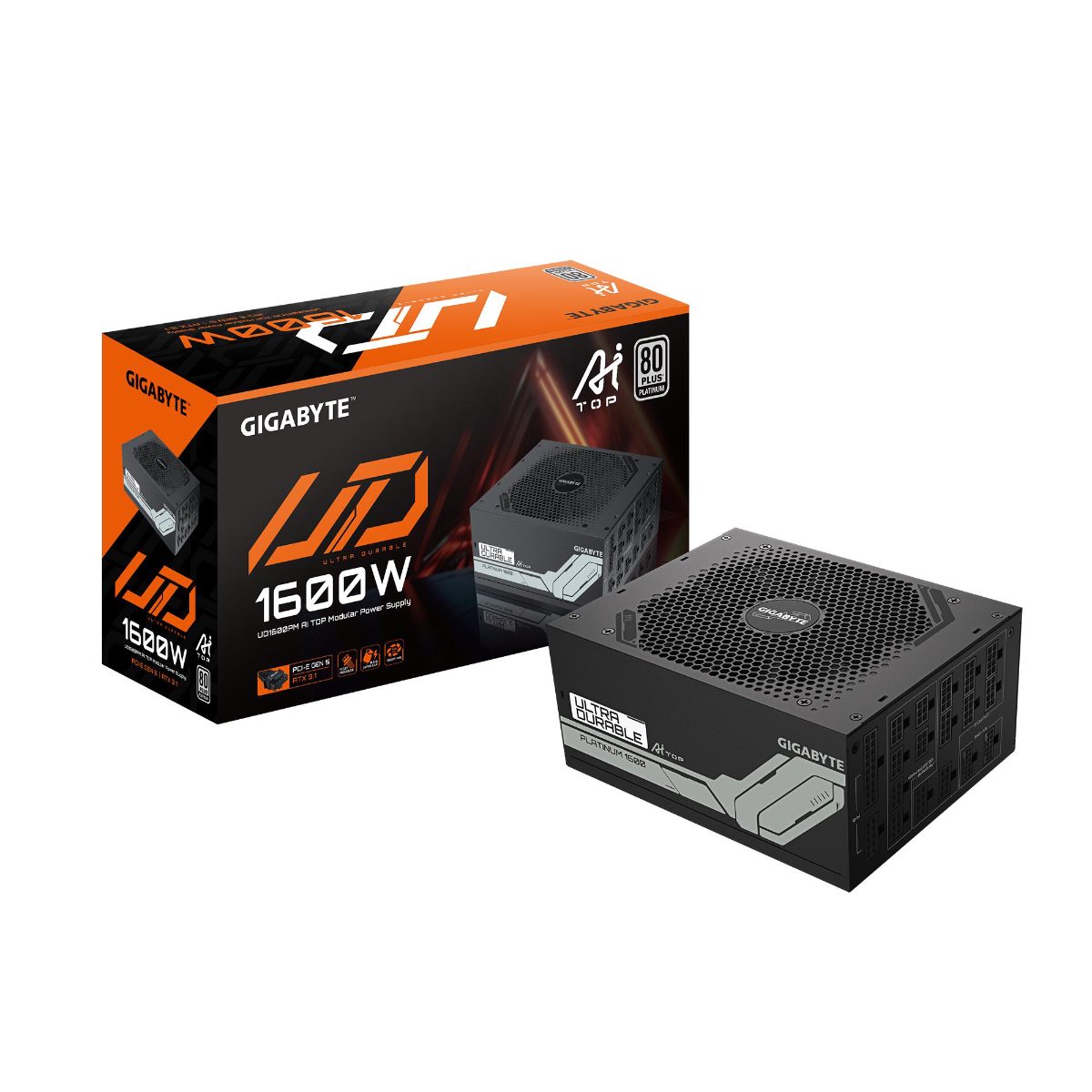 Power Supply, GIGABYTE, GP-UD1600PM PG5, 1600 Watts, Efficiency 80 PLUS PLATINIUM, PFC Active, GP-UD1600PMPG5
