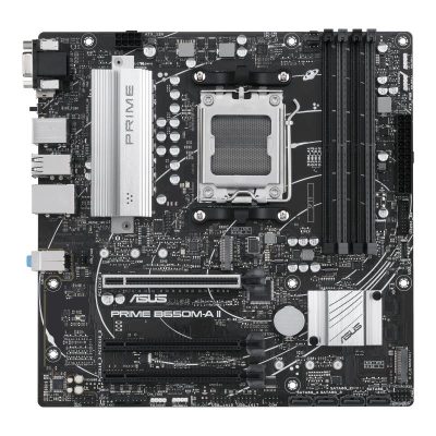 Mainboard, ASUS, AMD B650, SAM5, Micro-ATX, Memory DDR5, Memory slots 4, 2xPCI-Express 4.0 16x, 2xM.2, 1xVGA, 1xHDMI, 1xDisplayPort, 4xUSB 2.0, 4xUSB 3.2, 1xPS/2, 1xRJ45, 3xAudio port, PRIMEB650M-AII-CSM