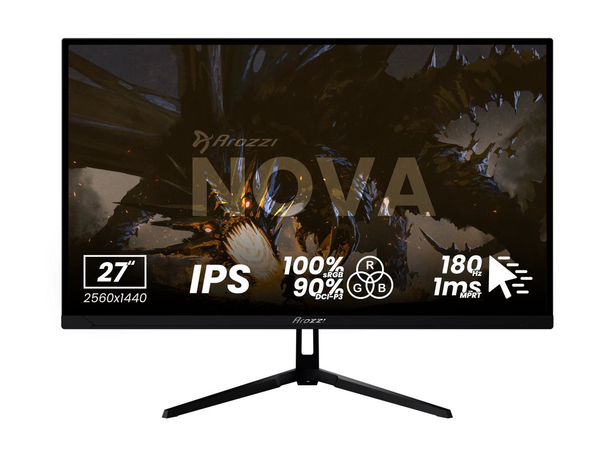 Nova, 32 ", IPS, QHD, 16:9, 180 Hz, 1 ms, 2560 x 1440 pixels, 300 cd/m², HDMI ports quantity 2, Black