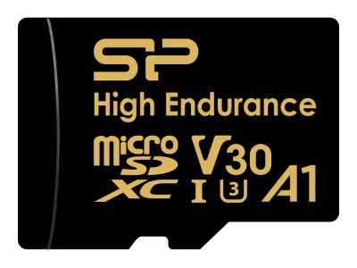 Silicon Power Flash memory card, Golden Series, 64 GB, Flash memory class A1, V30, UHS-I U3, microSDXC