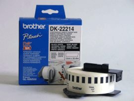 DK-22214 Continuous Length Paper Label, Black, White, DK, 12mm, 30.5 m